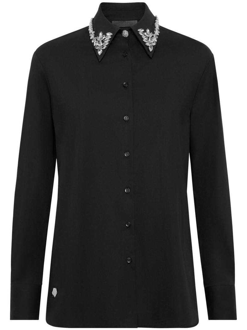 crystal-embellished cotton shirt 1