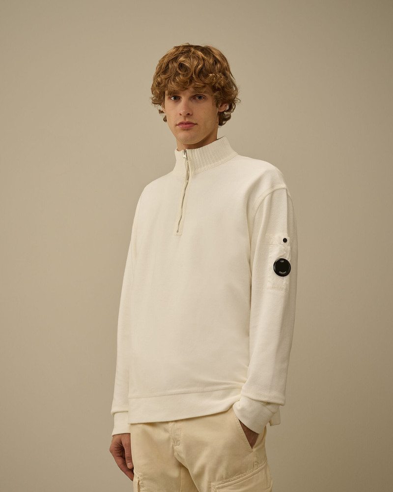 Brushed Emerized Diagonal Fleece Half Zip Lens Sweatshirt 3