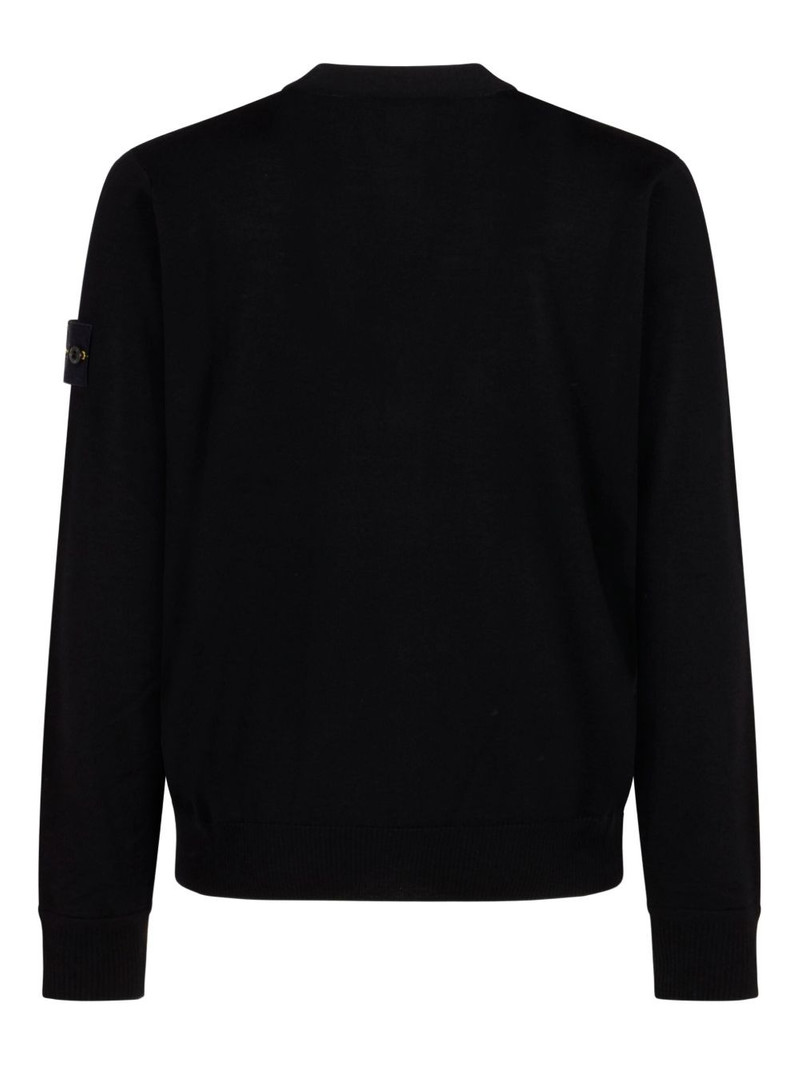 Stone Island logo-patch buttoned cardigan outlook