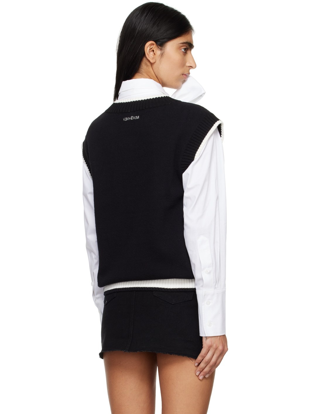 Black V-Neck Vest - 3