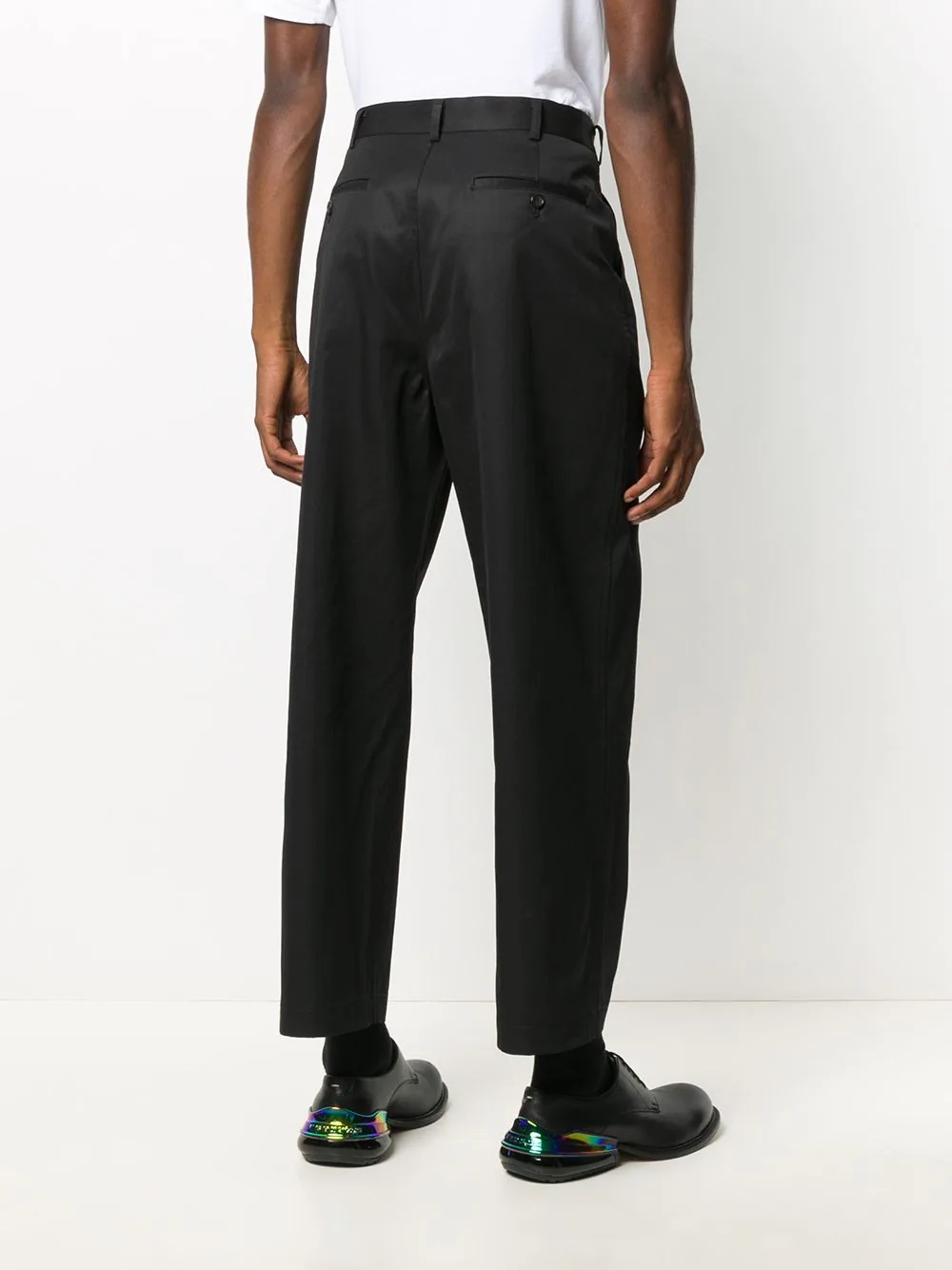 straight-leg cotton trousers - 4