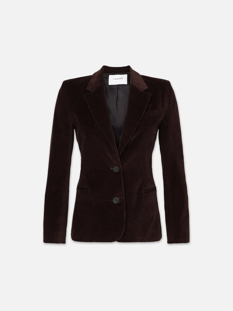 The Corduroy Femme Blazer in Espresso 1