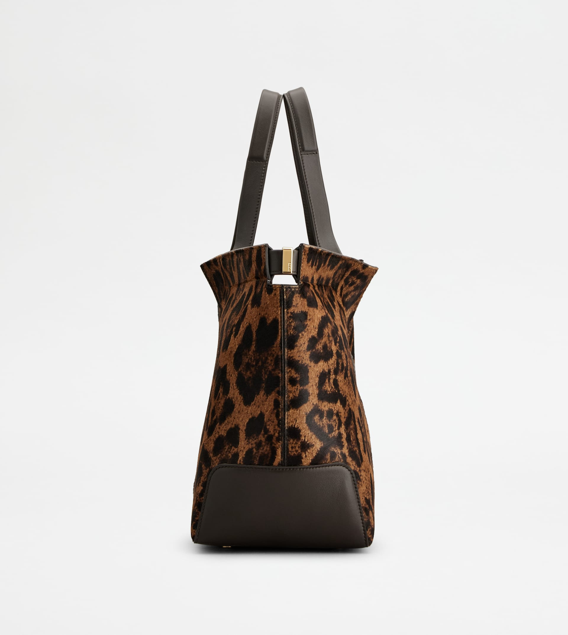 TOD'S DI BAG FOLIO IN PONY EFFECT LEATHER MEDIUM-SMALL - BROWN - 2