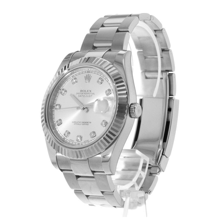 Pre-owned Rolex Datejust II Automatic Chronometer Diamond Silver Dial Men's Watch 116334 SDO - 5