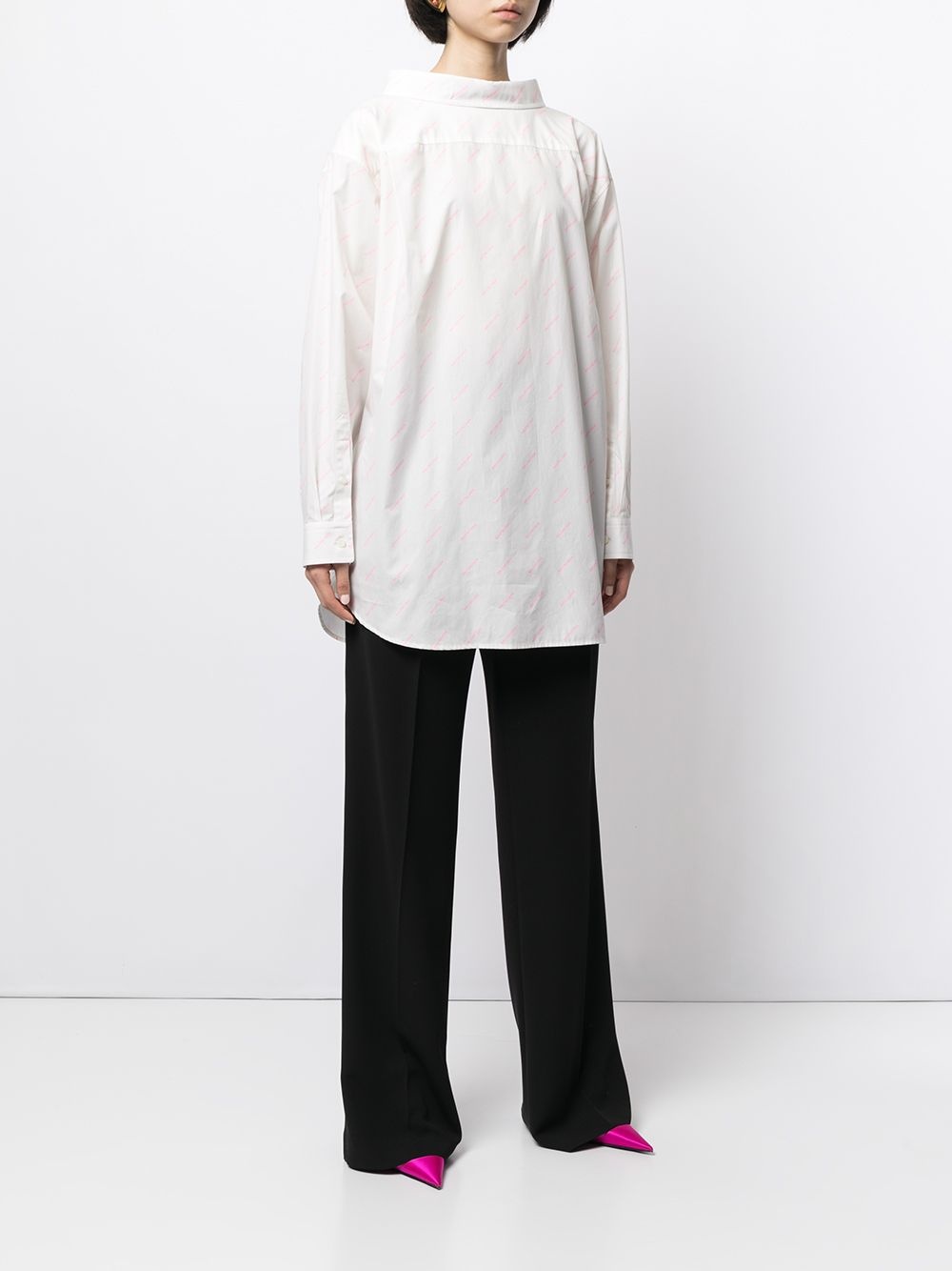 Balenciaga 2020 Demna Logo All-over Oversized Double-Back Shirt - 3