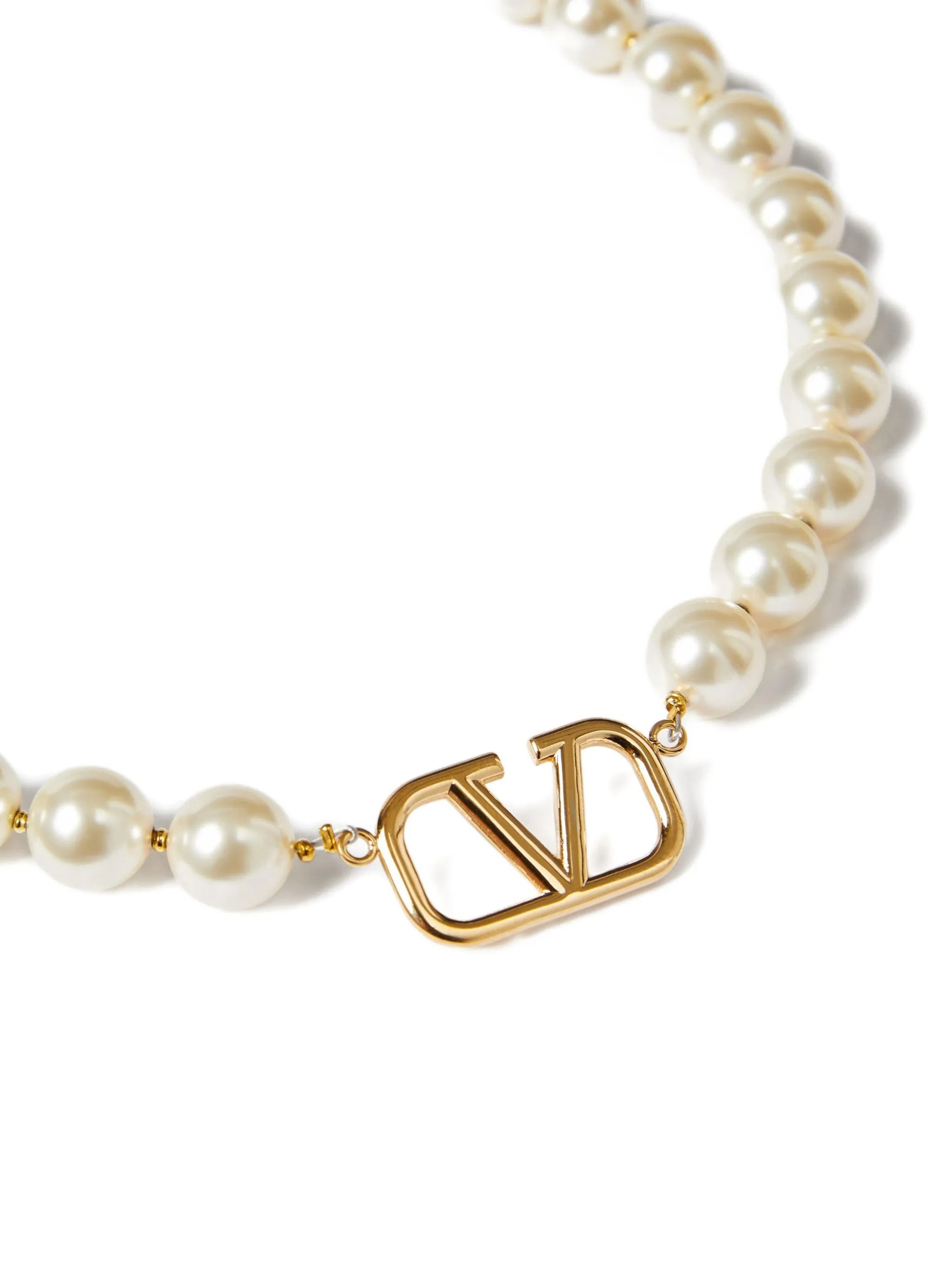 VLogo Signature pearl necklace - 3