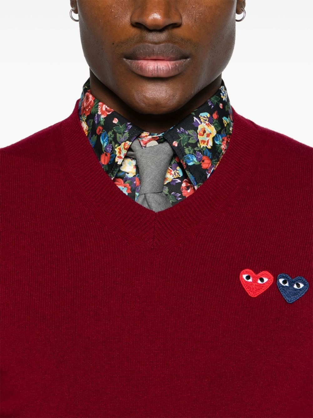 heart-patch wool jumper - 6