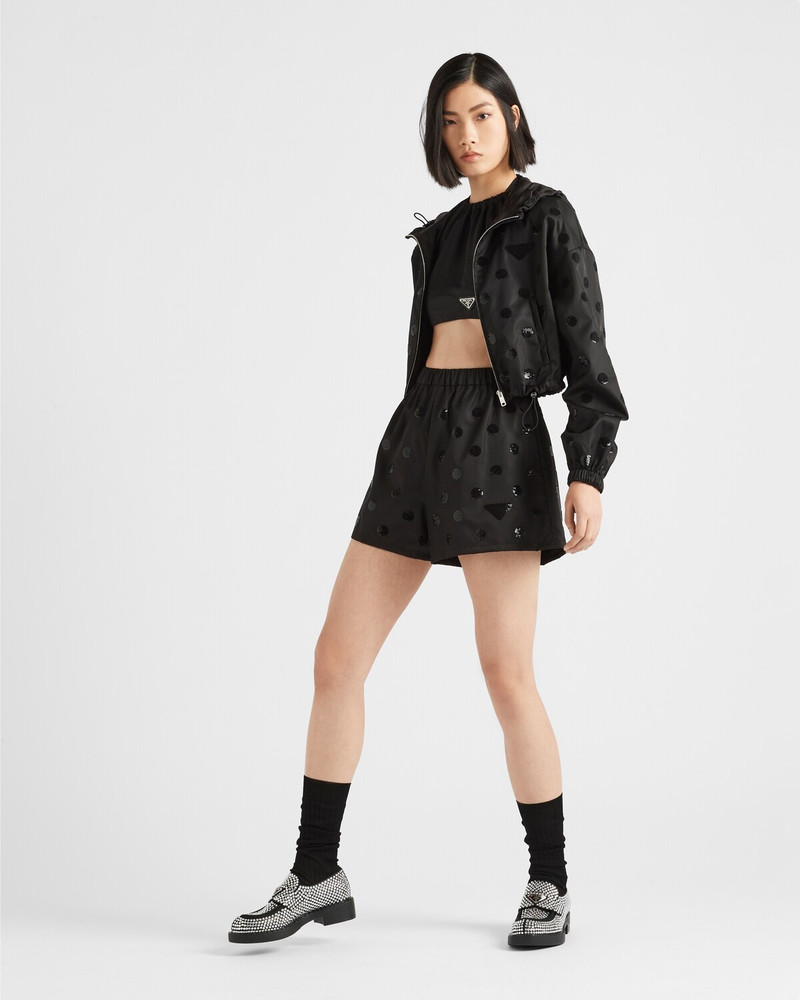 Prada Re-Nylon sequin shorts outlook