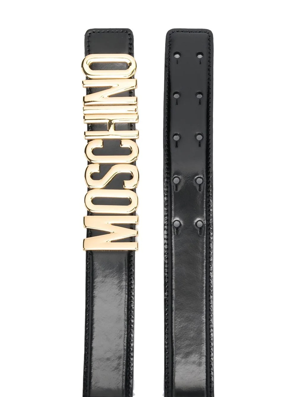 logo-plaque leather belt - 2