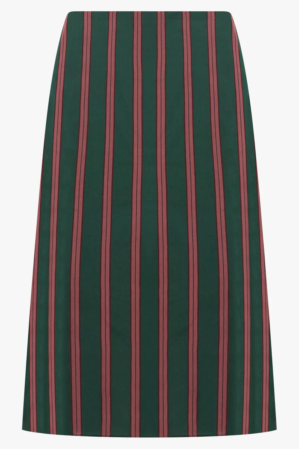 SUSYA STRIPE MIDI SKIRT | BOTTLE GREEN/BURGUNDY - 1