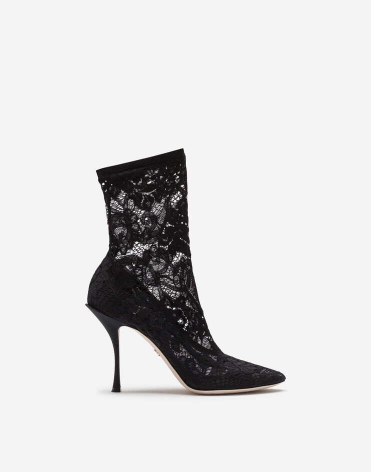 Ankle boots in stretch lace and grosgrain - 1