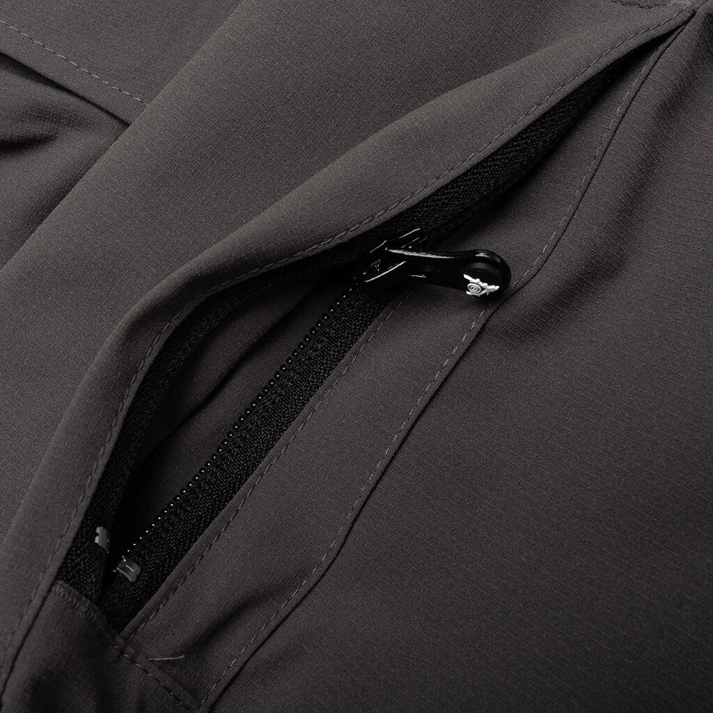 MULTI-POCKET ZIPPED 2 WAY JACKET - CHARCOAL - 5