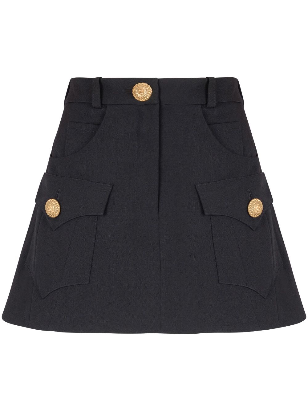 Balmain Buttoned Wool Mini Skirt - 1