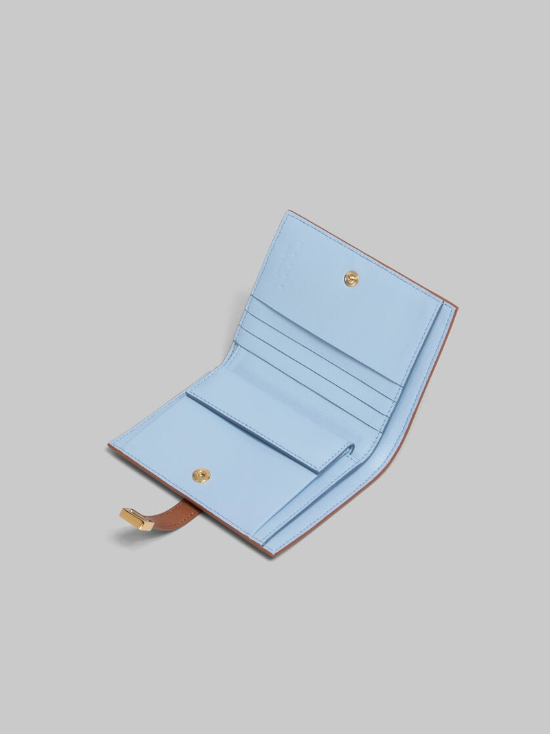 Marni BROWN LEATHER BIFOLD PRISMA WALLET outlook