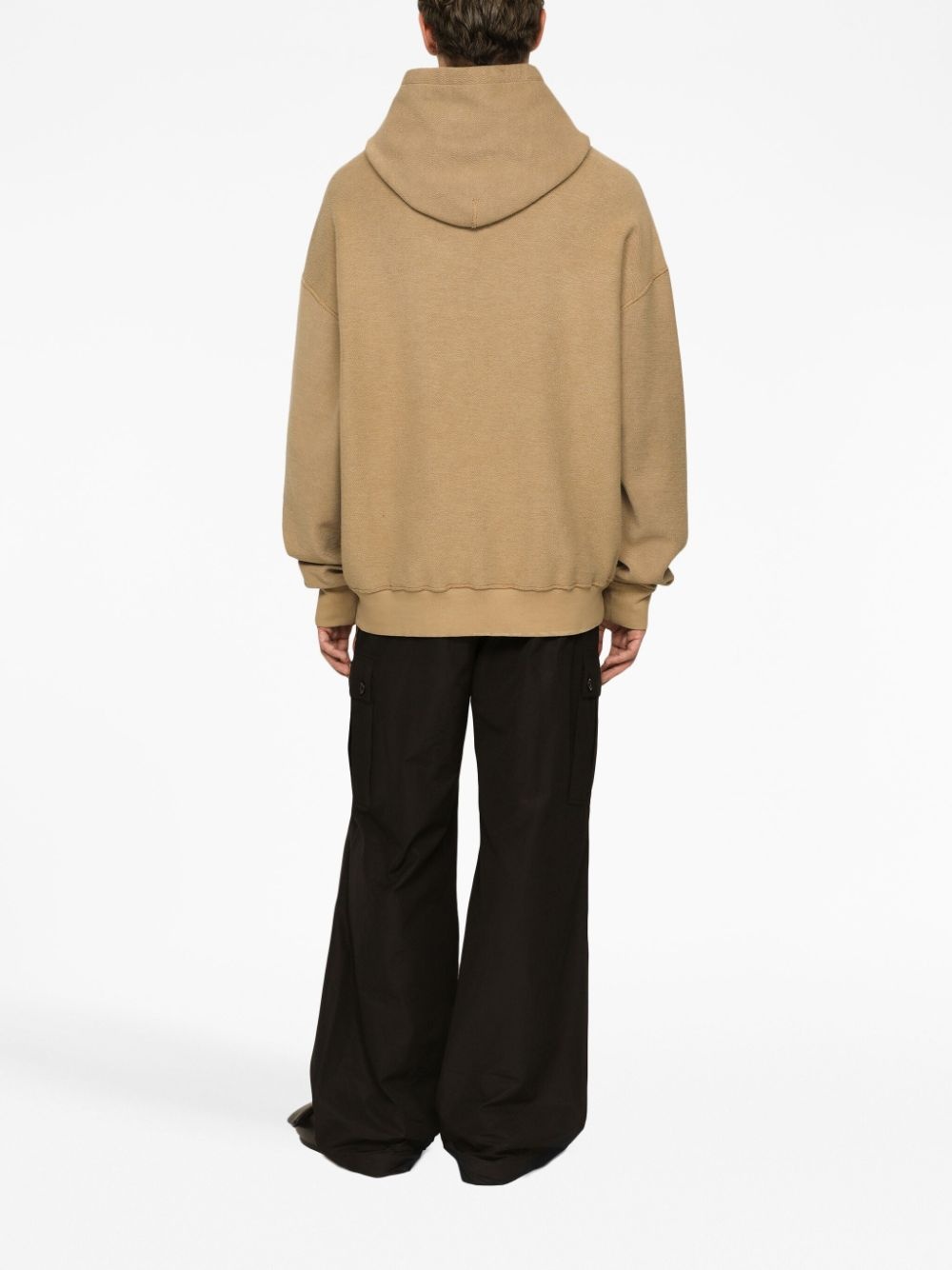 cargo-pocket logo-plaque cotton trousers - 4