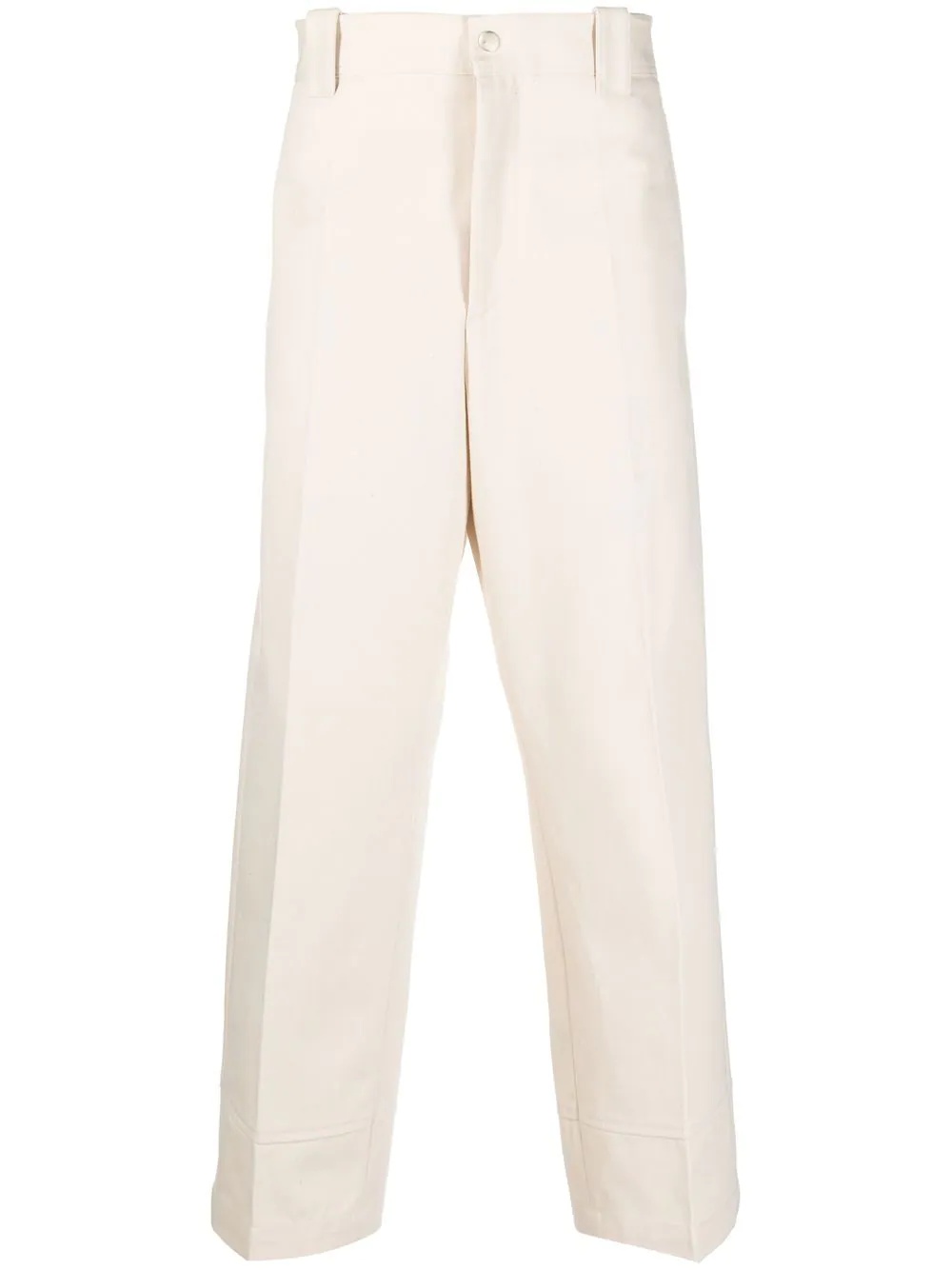 straight-leg cotton trousers - 1