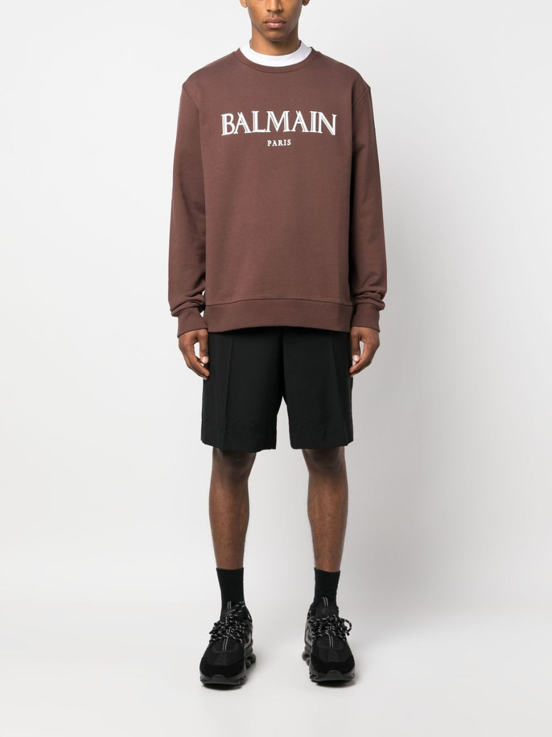 Balmain logo-print cotton sweatshirt outlook