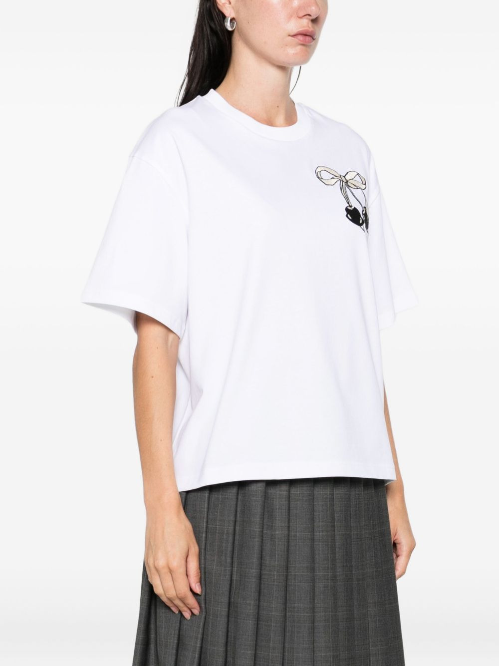 bow-embroidered T-shirt - 3