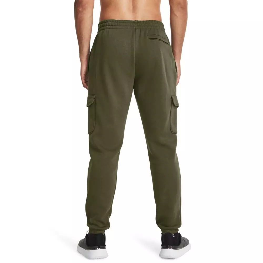 Men's Essential Cargo Fleece Pants-Green - 2