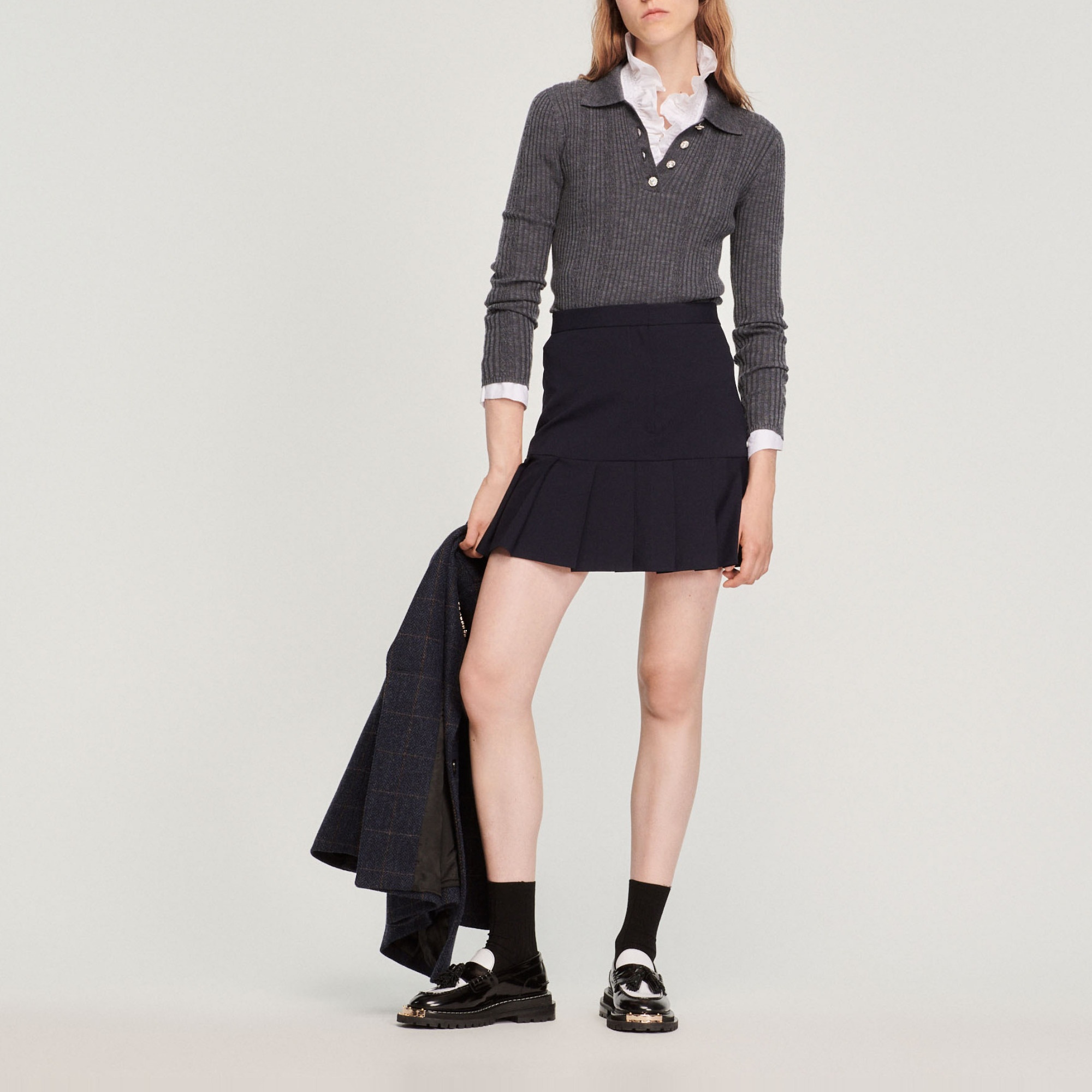 Knit sweater with jewel buttons - 2