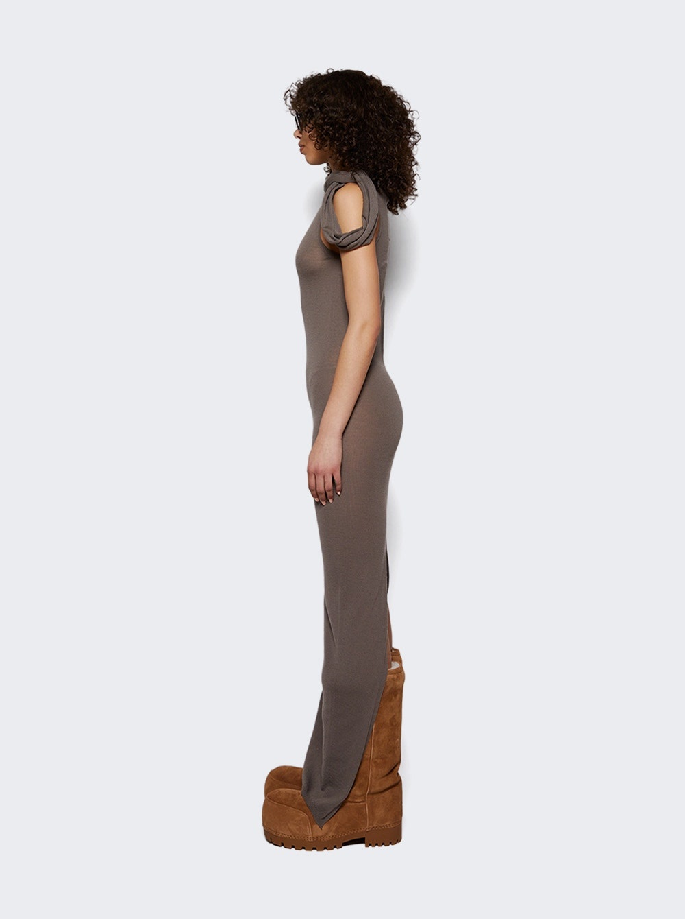 Banded T Dress Dust - 2