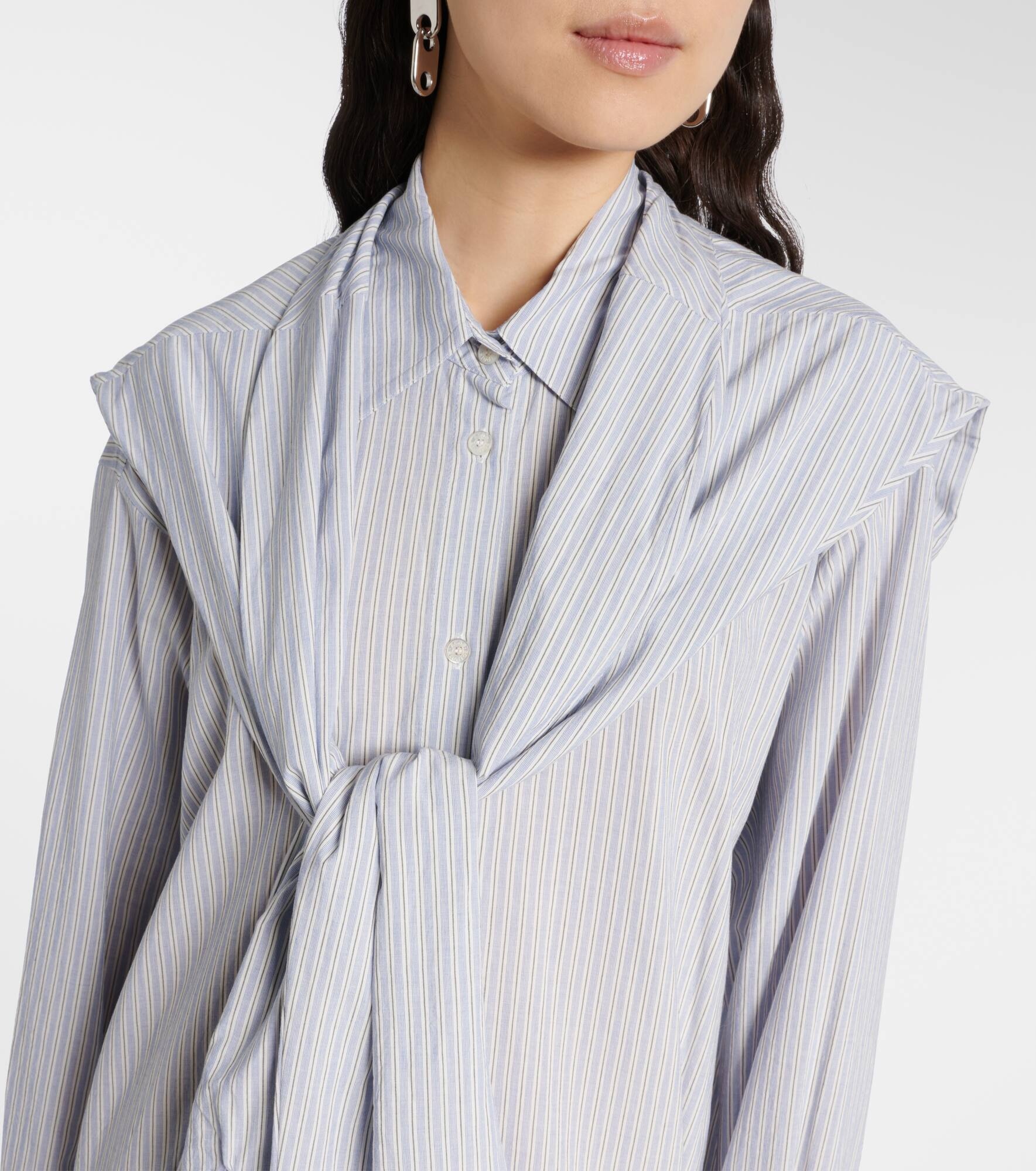 Layered striped shirt dress - 4