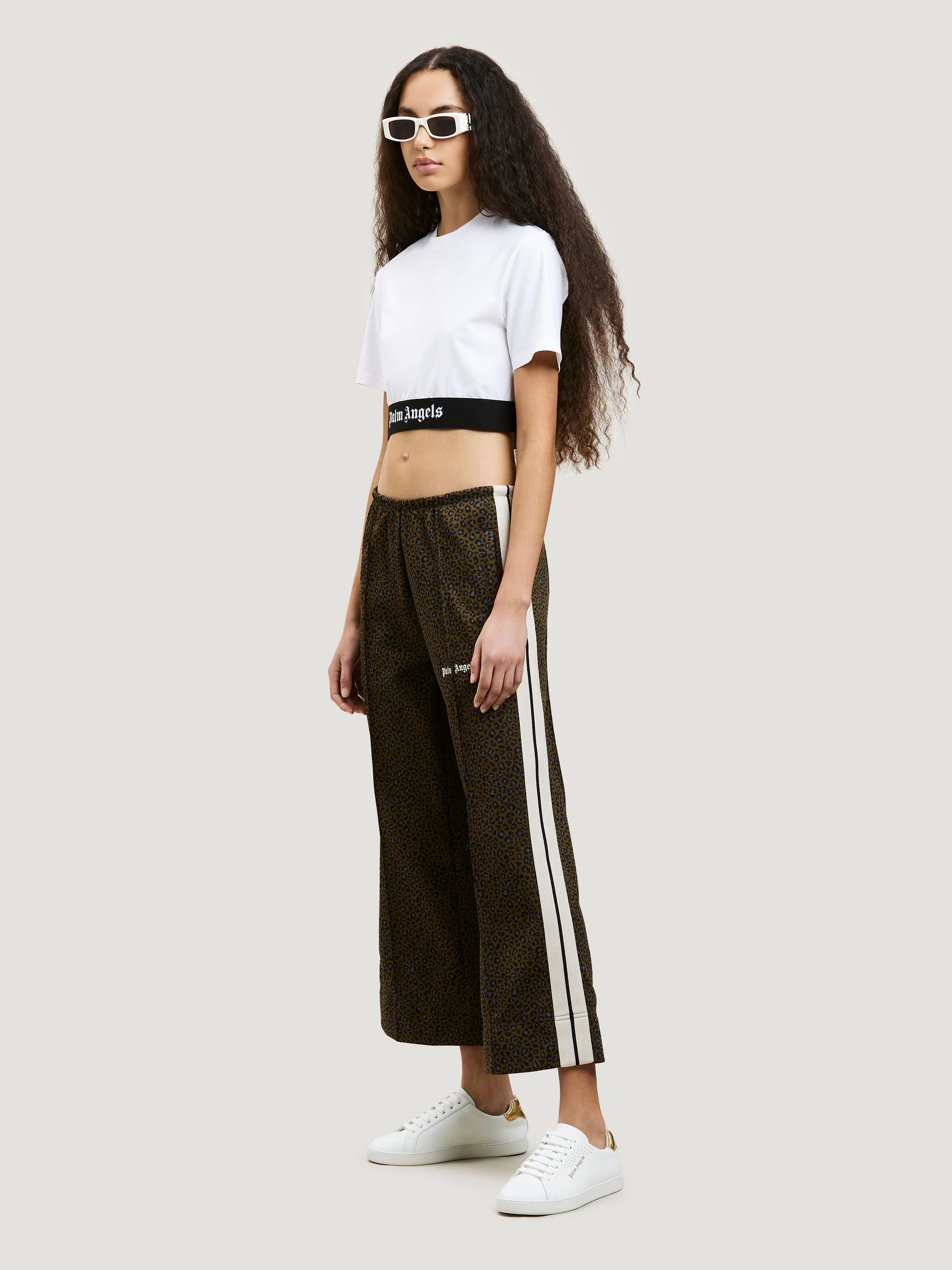 LEOPARD CROPPED TRACK PANTS - 2