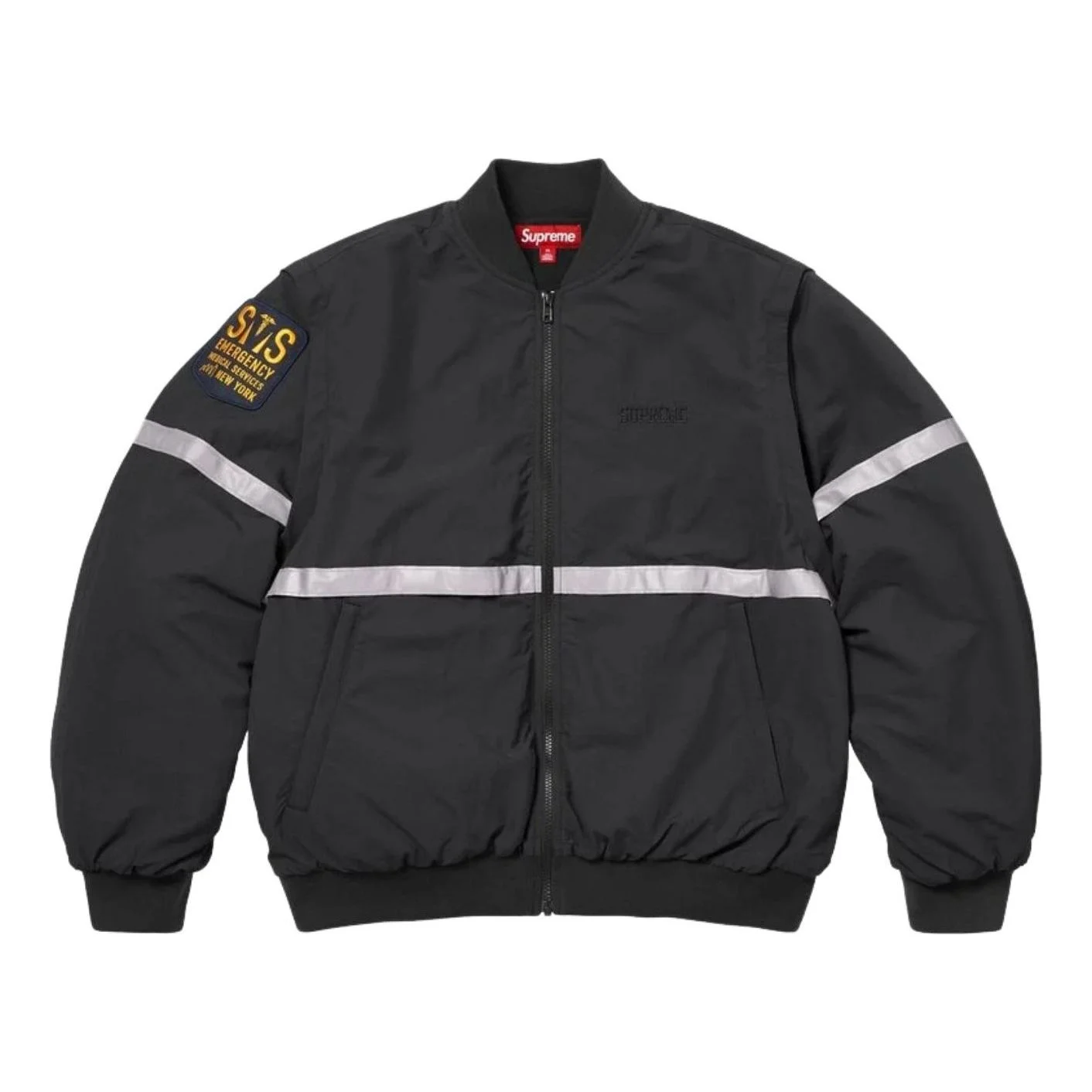 Supreme SS26 Zip-Off Sleeve Reflective Stripe Jacket 'Black' SUP-SS26-137-BLK - 1