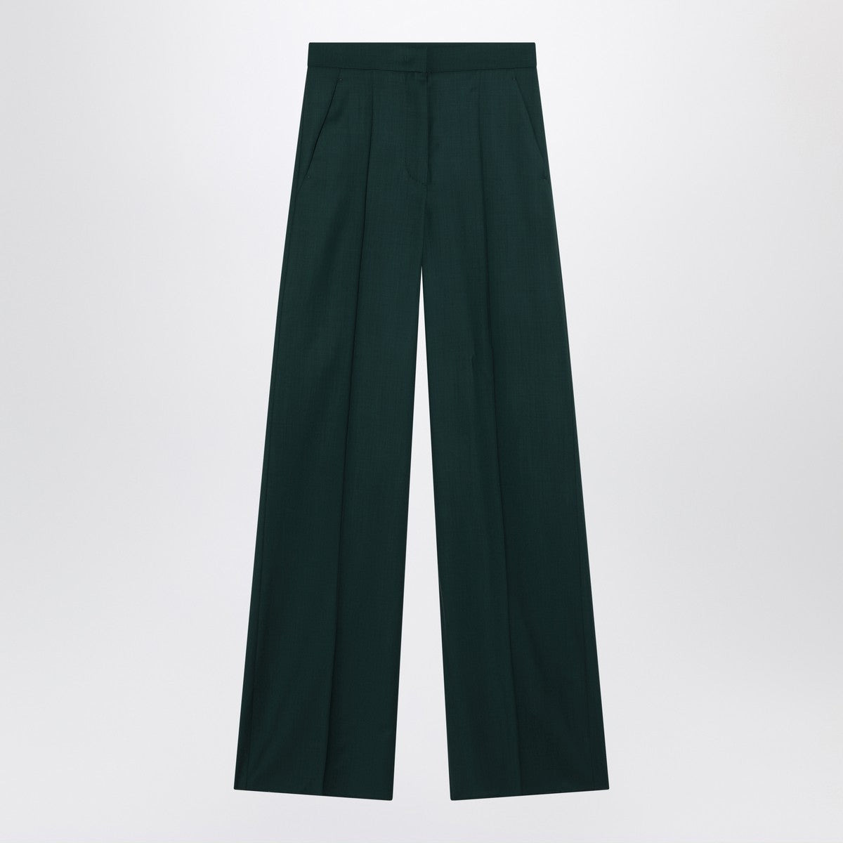 Max Mara Green straight trousers in wool - 1