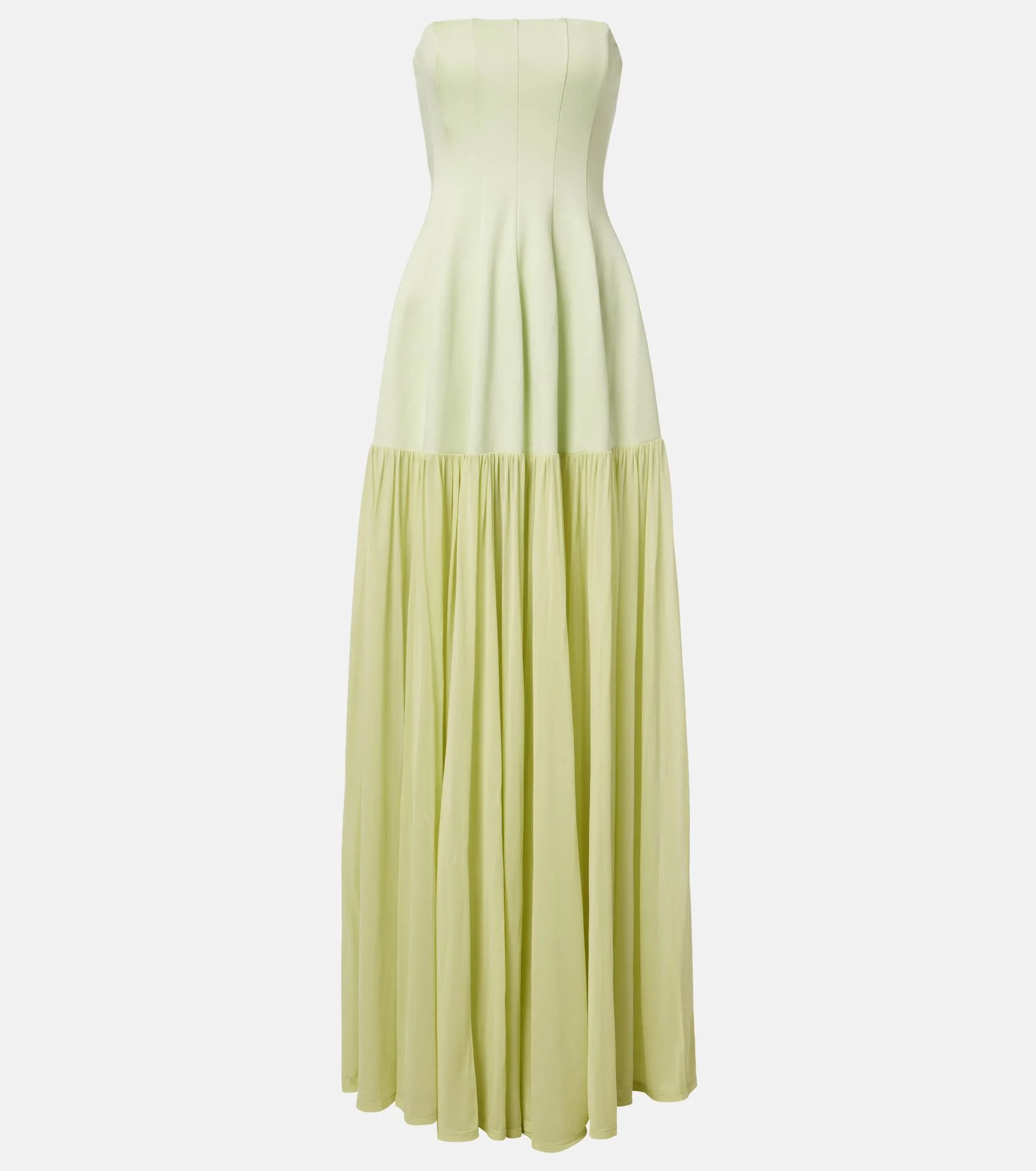 Sandrine gathered jersey bustier gown - 1