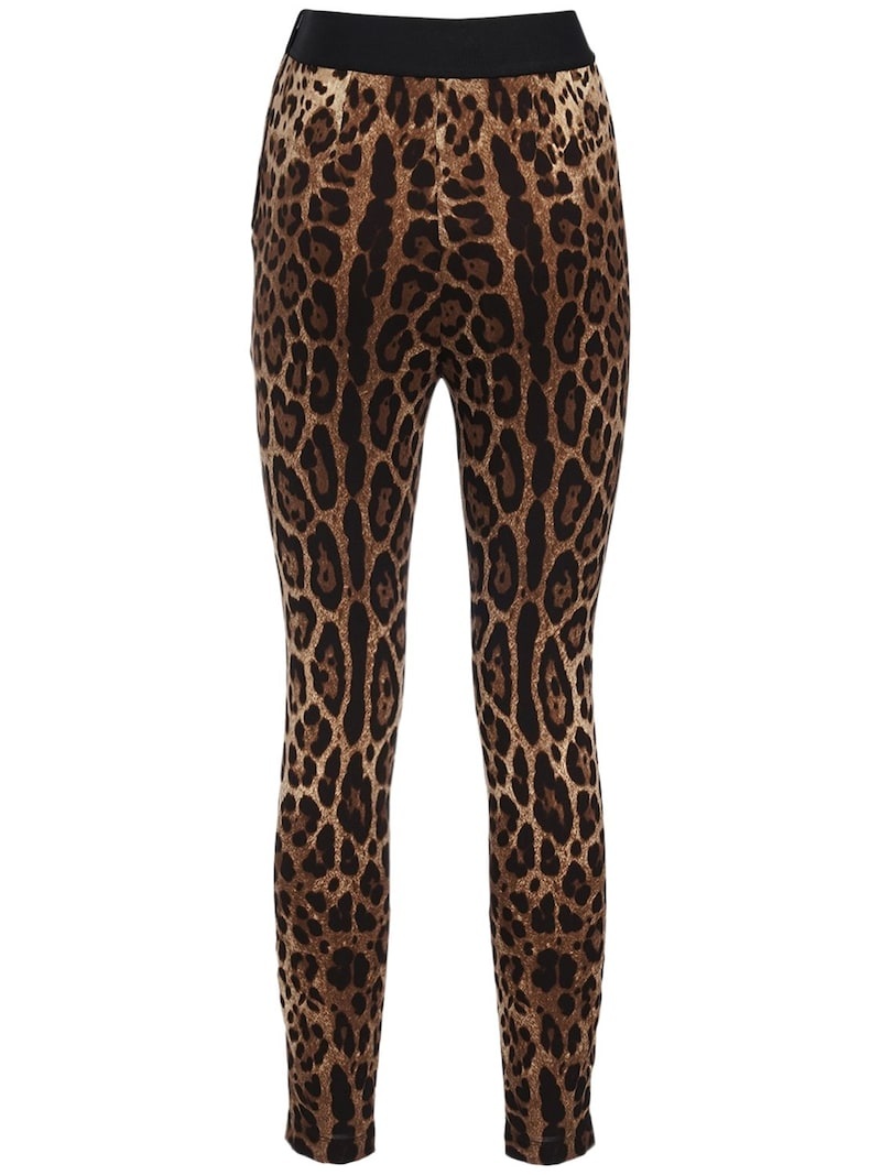 Leopard print jersey leggings - 5
