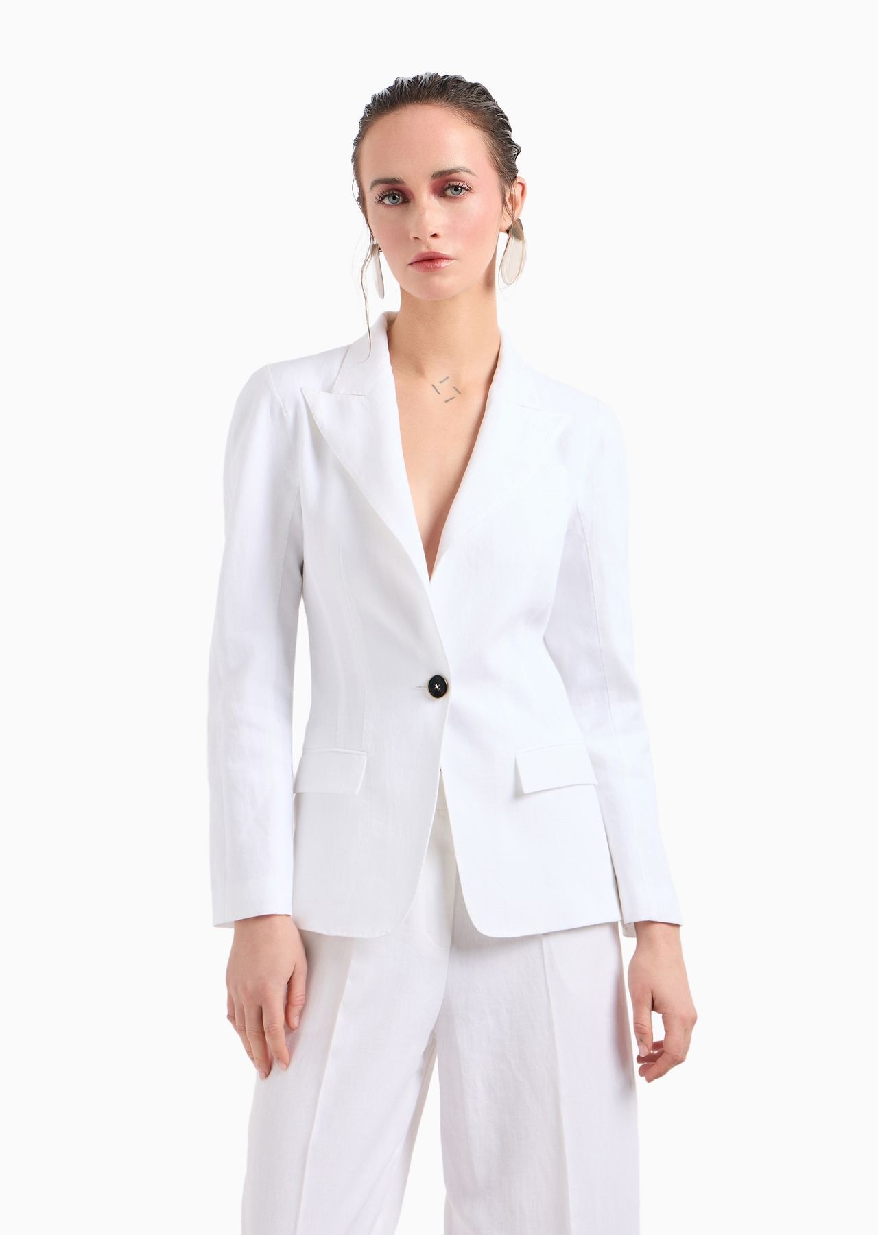 Single-breasted linen jacket - 2