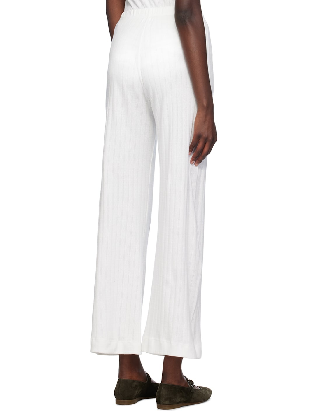 White Pointelle Boxer Lounge Pants - 3