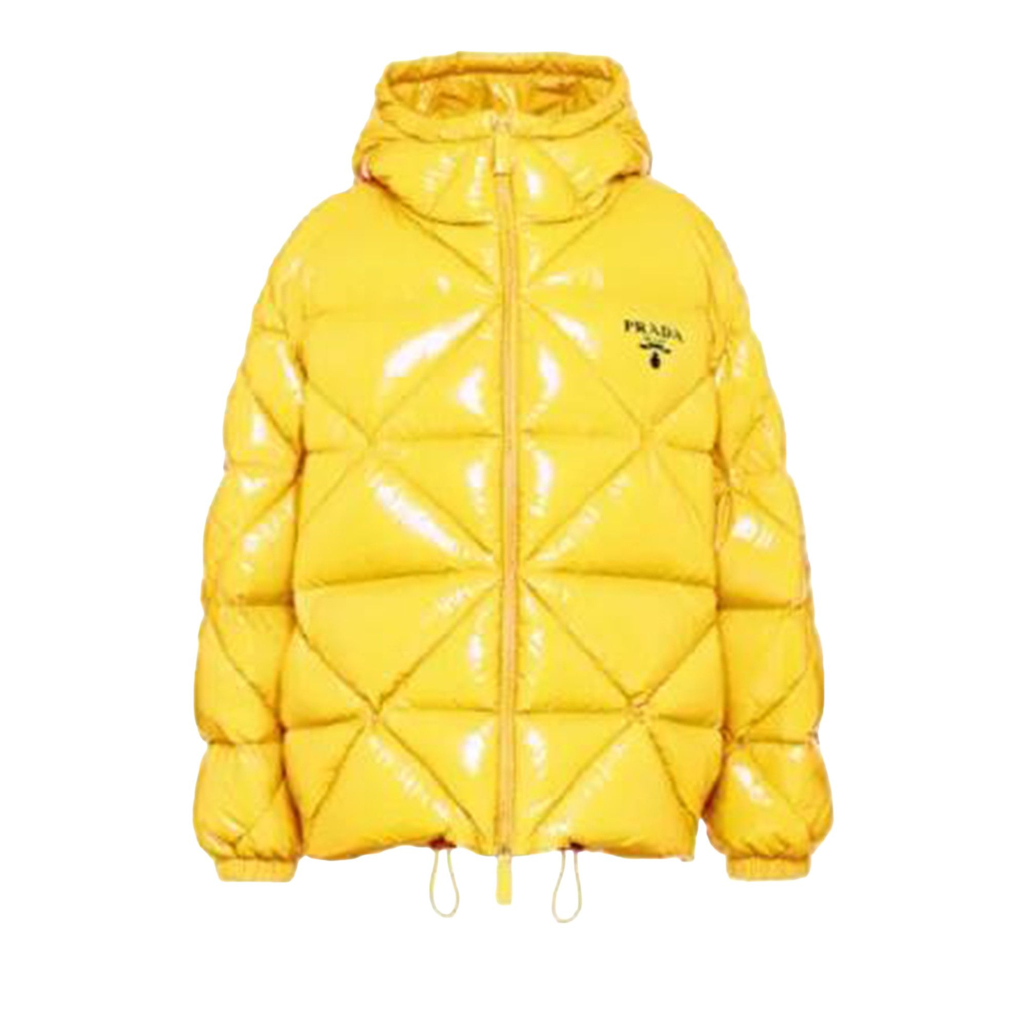 Prada Logo Puffer Quilted Coat 'Yellow' - 1