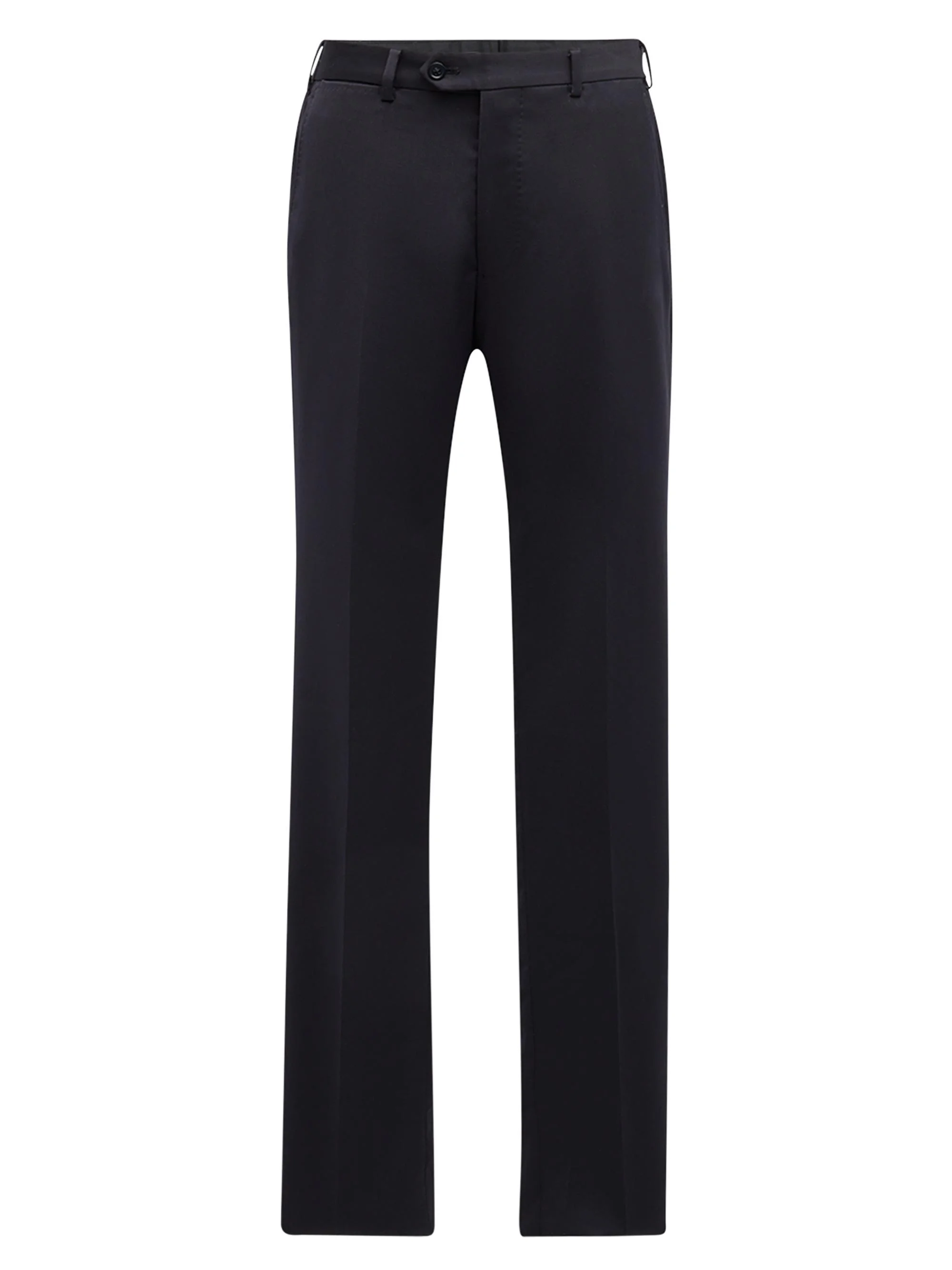 Men's Straight-Leg Wool Trousers - Solid Dark - 1