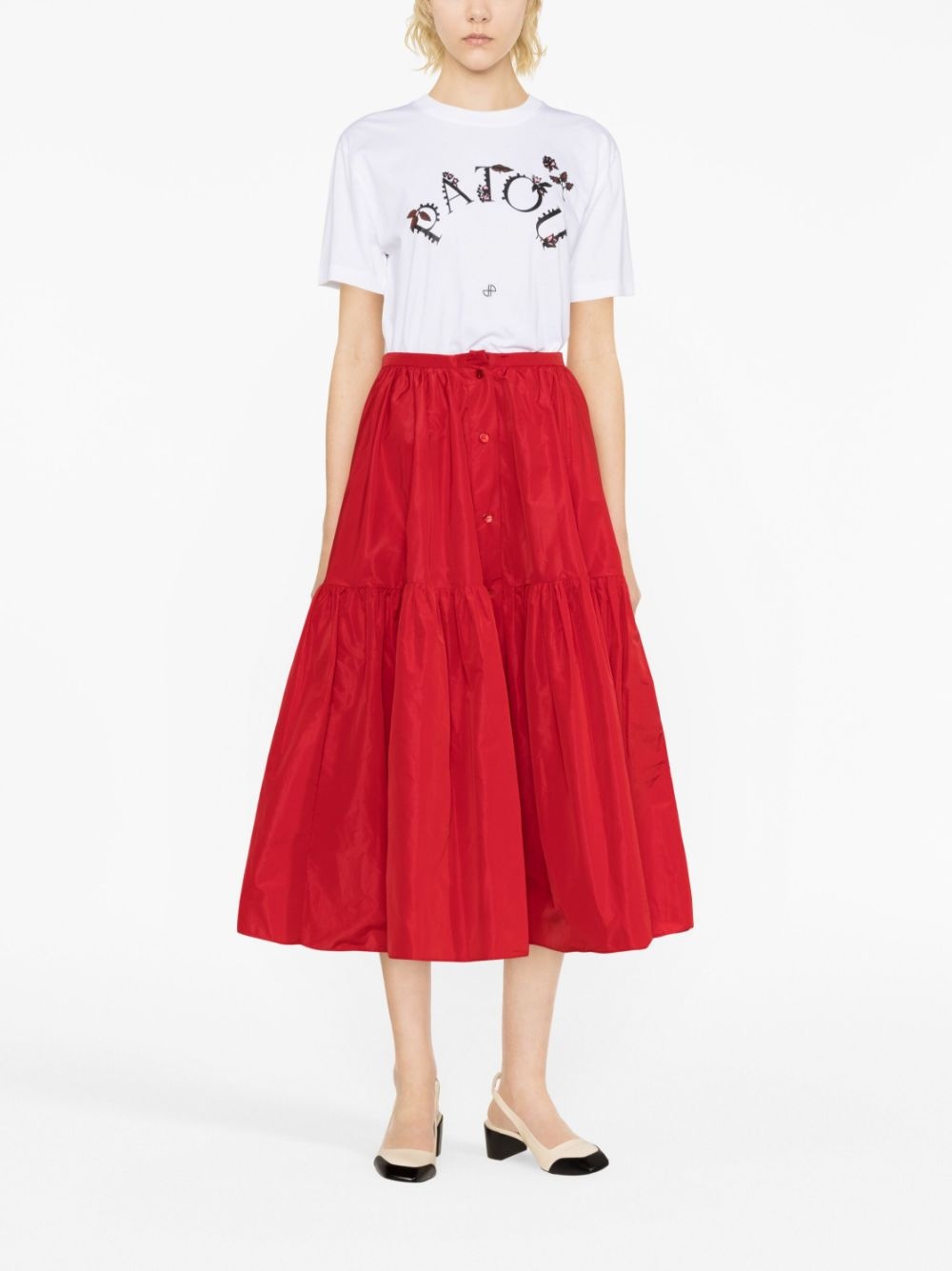 button-up tiered midi skirt - 2