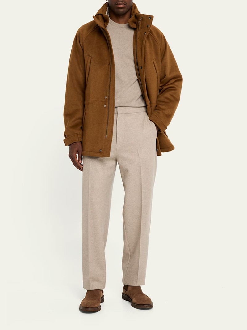 Loro Piana Men's Breia Wool and Cashmere Zip-Pocket Trousers outlook