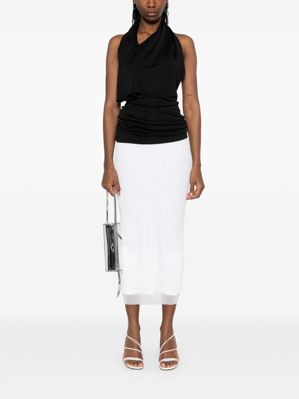 ribbed-knit midi skirt - 2