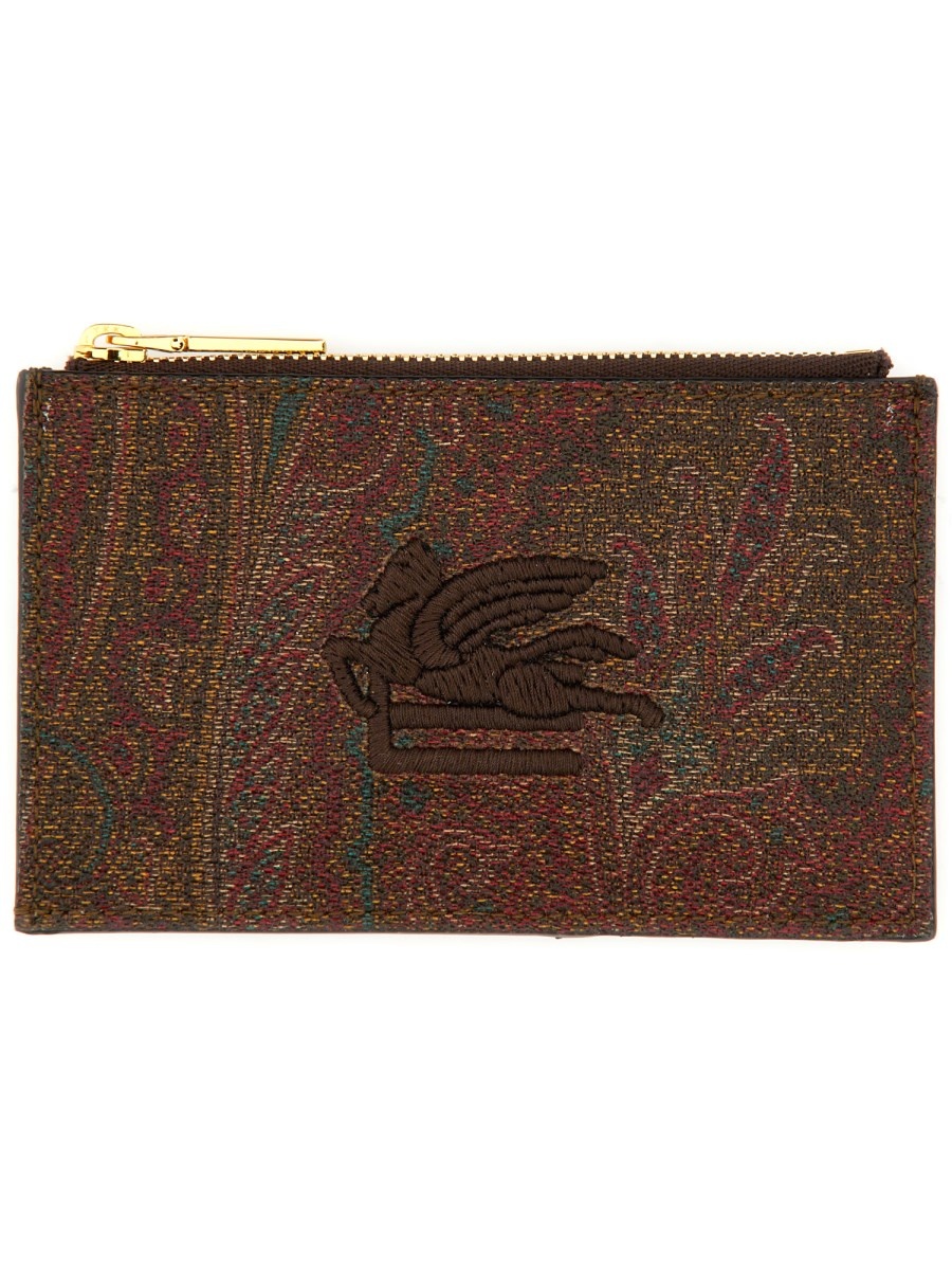PAISLEY PRINT COATED CANVAS CARD CASE - 1