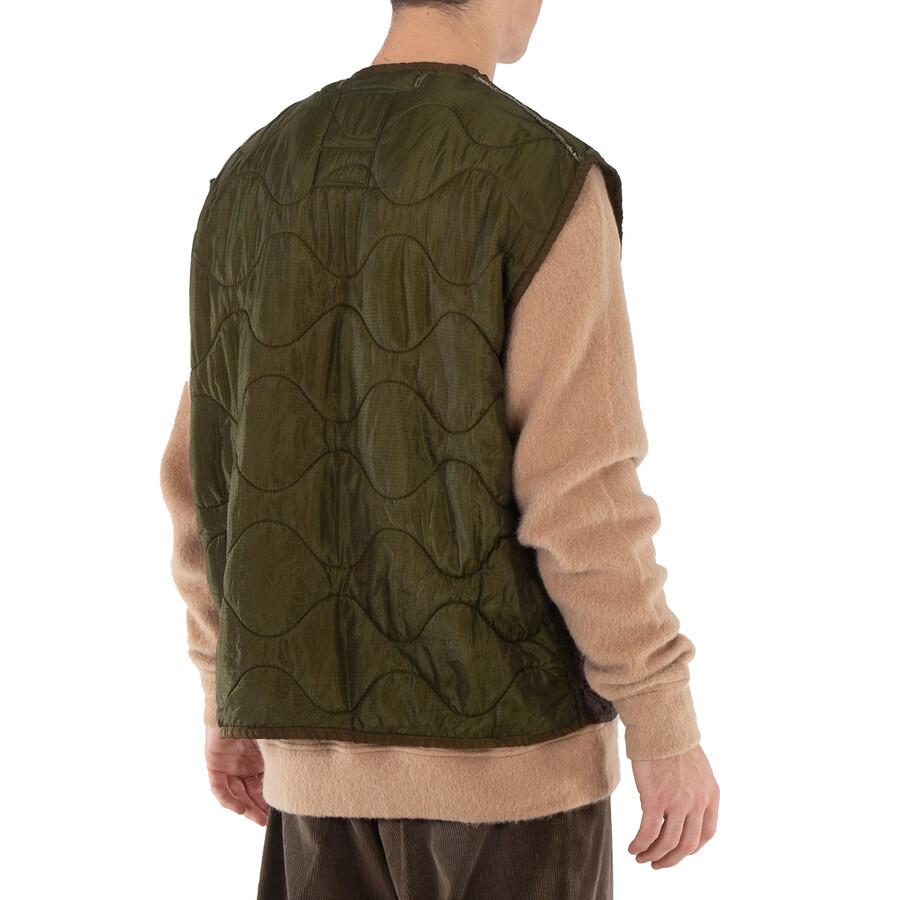 OAMC Men's Dark Moss Zipped Gilet Vest, Size Medium - 5