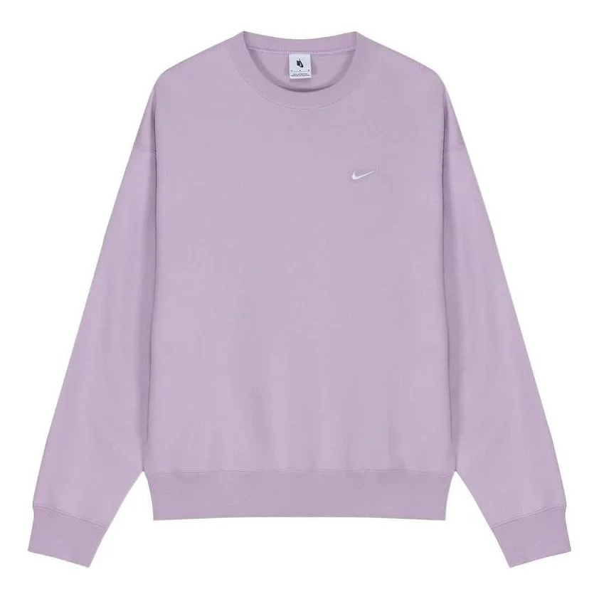 Men's Nike Embroidered Logo Solid Color Round Neck Long Sleeves Purple CV0554-530 - 1
