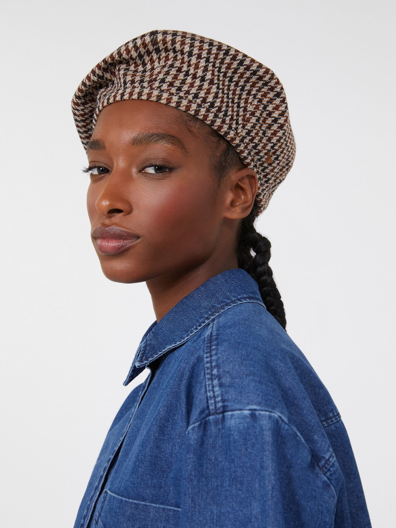 Wool and cotton basketweave beret - RED PURPLE 3