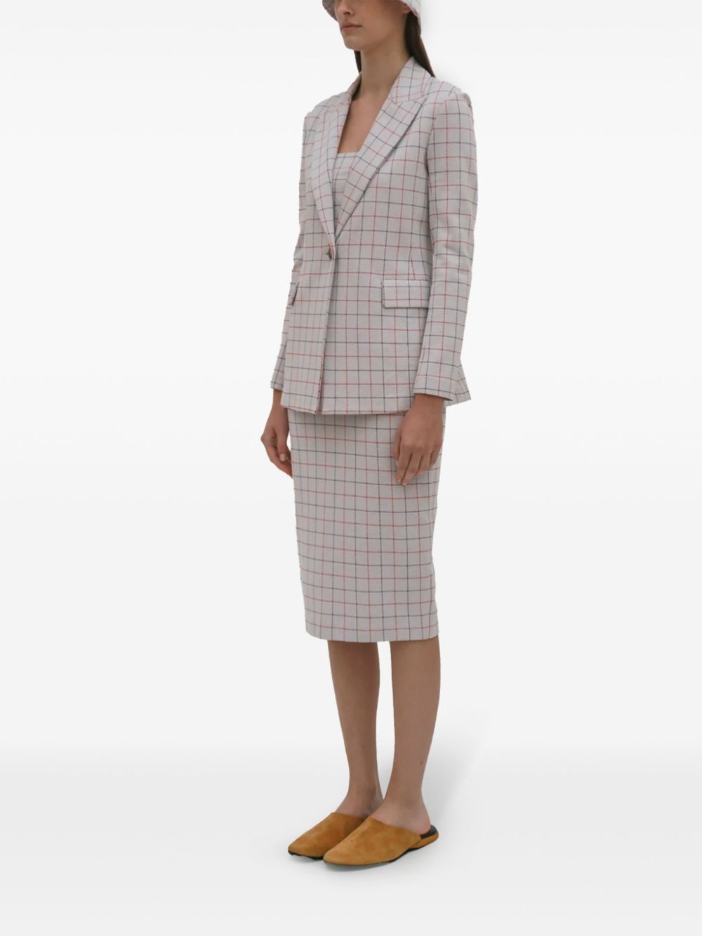 check-pattern blazer - 4