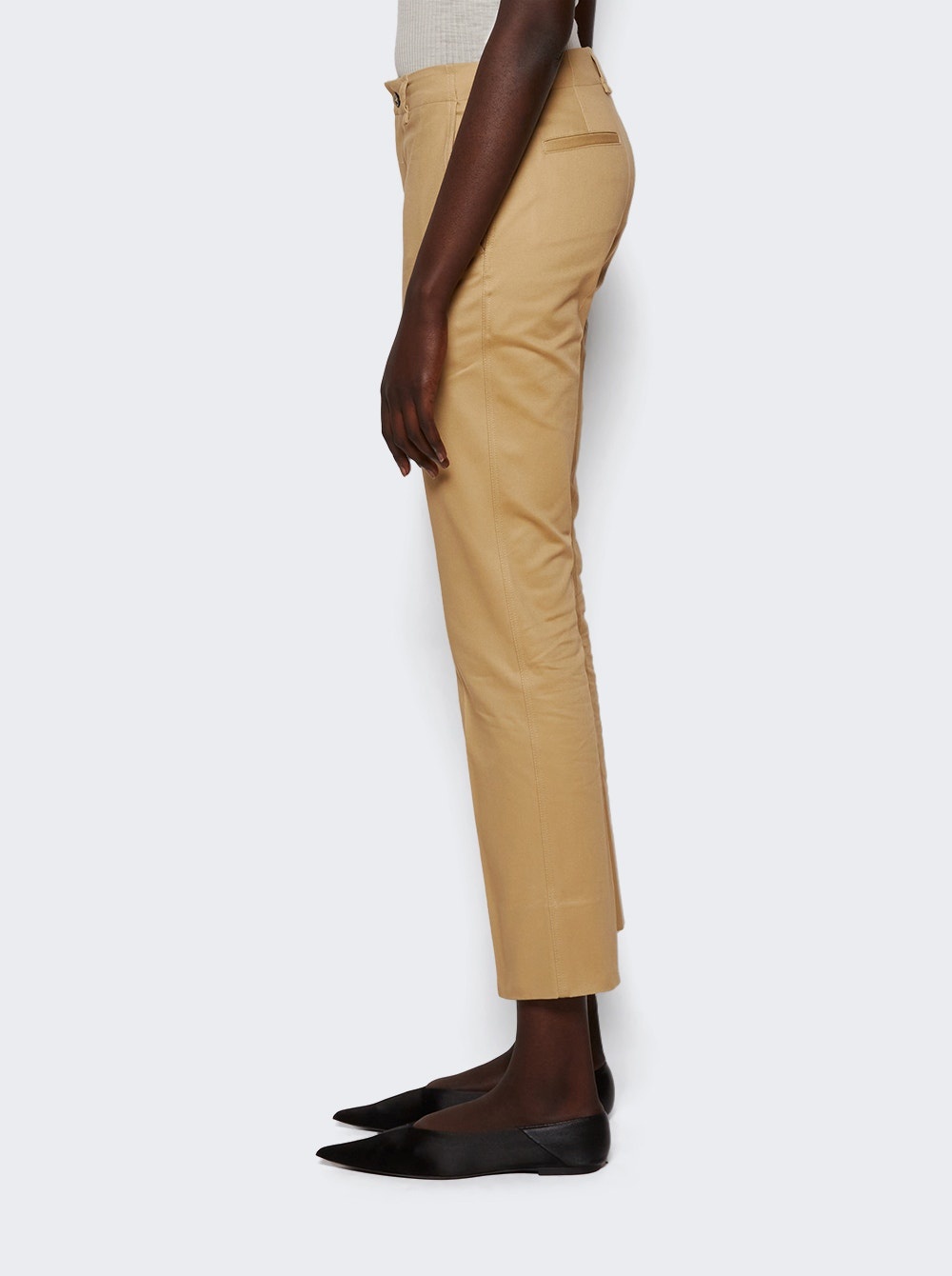 Cotton Drill Pants Beige - 4