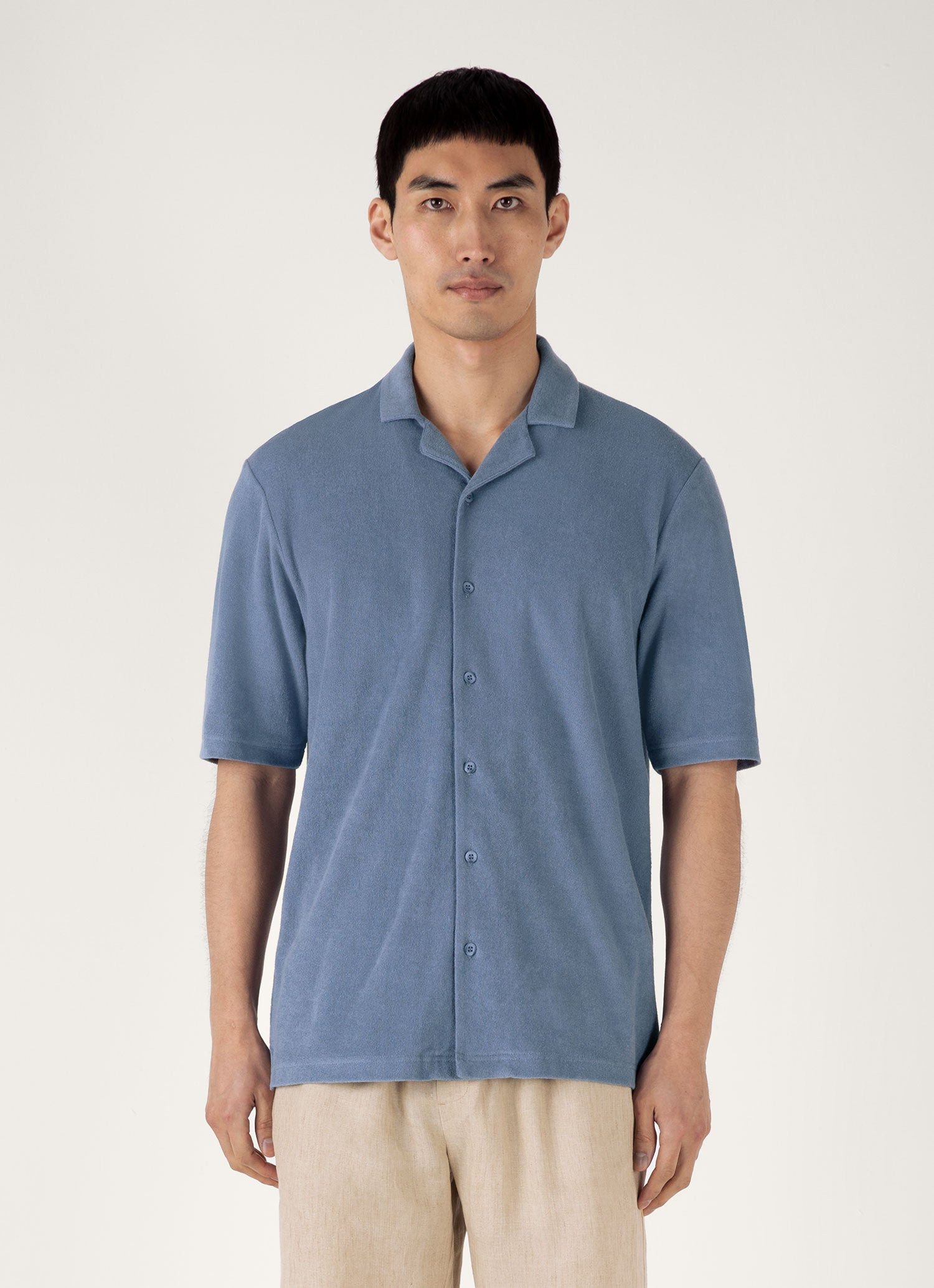 Towelling Camp Collar Shirt - 2