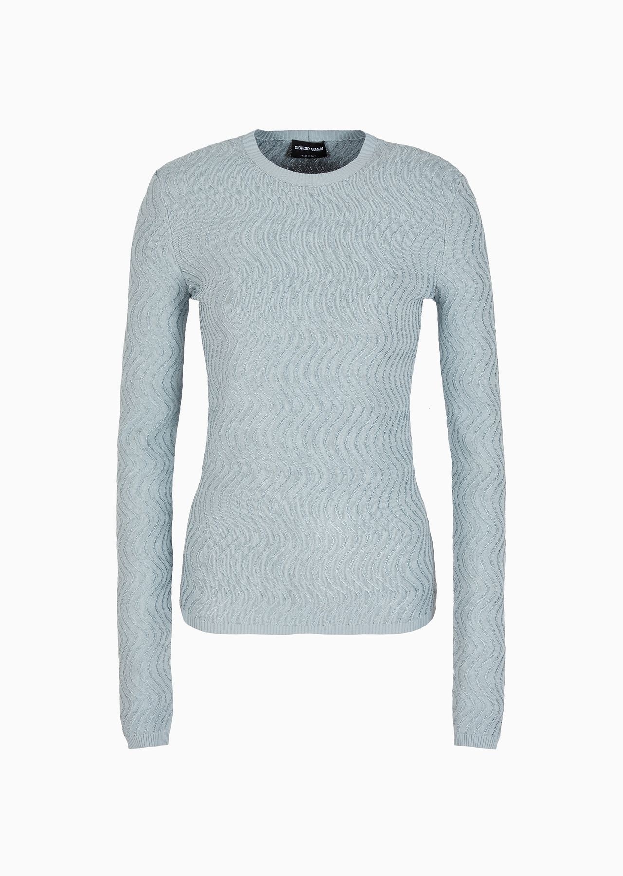 Crew-neck jumper in jacquard viscose - 1