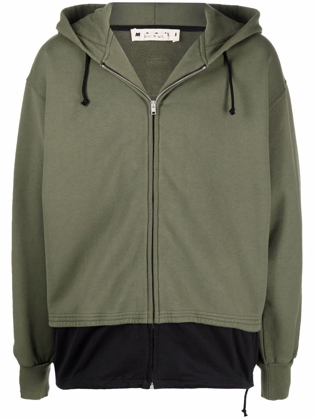 layered zipped hoodie - 1