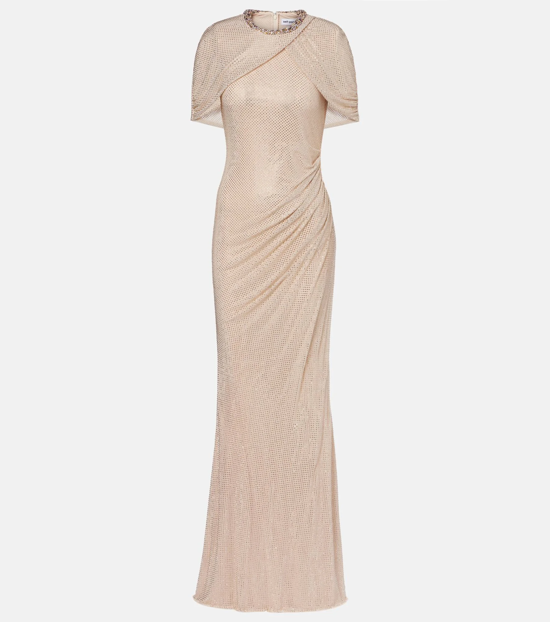 Embellished caped maxi dress - 1