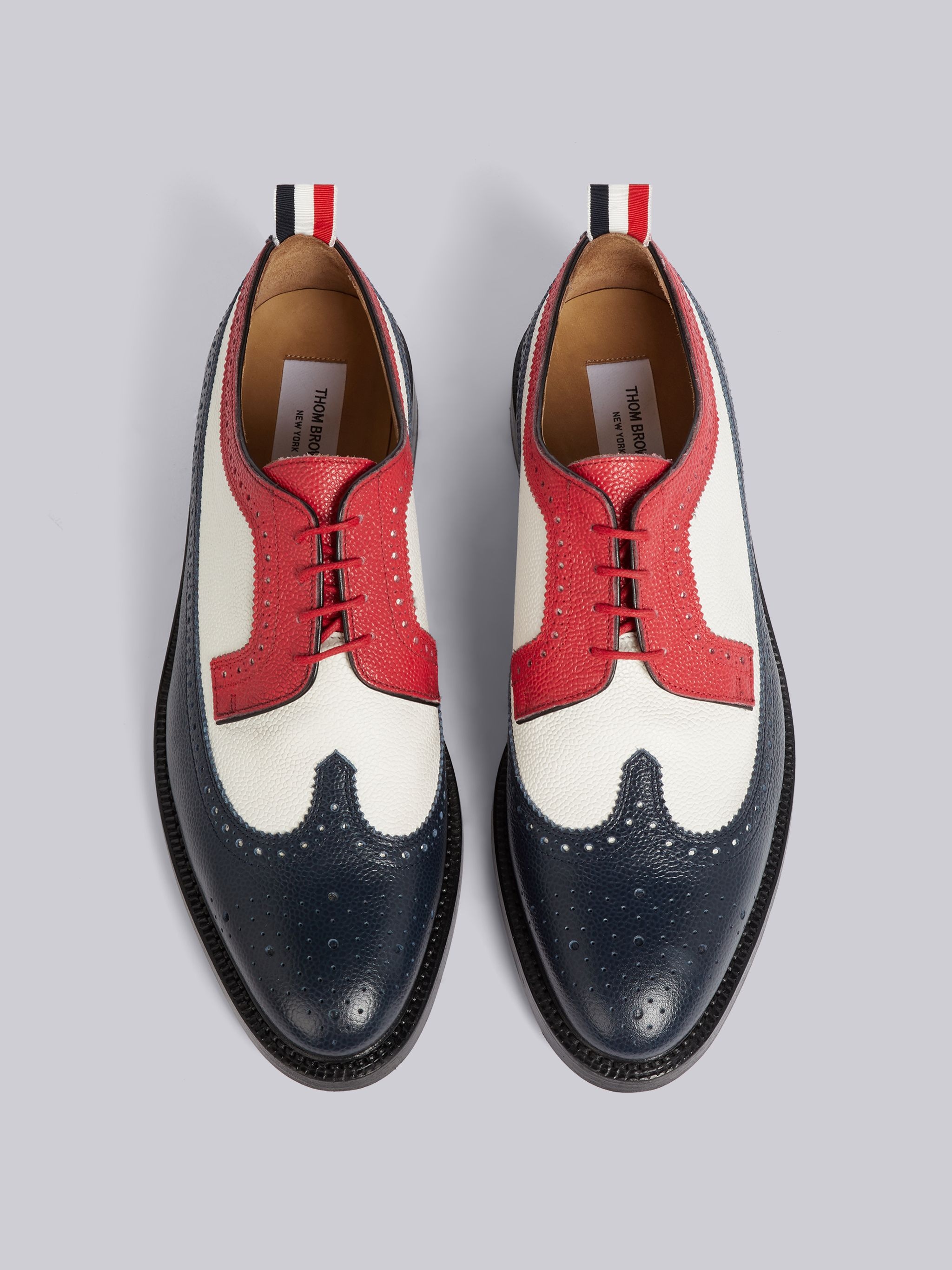 pebbled leather spectator brogues - 4