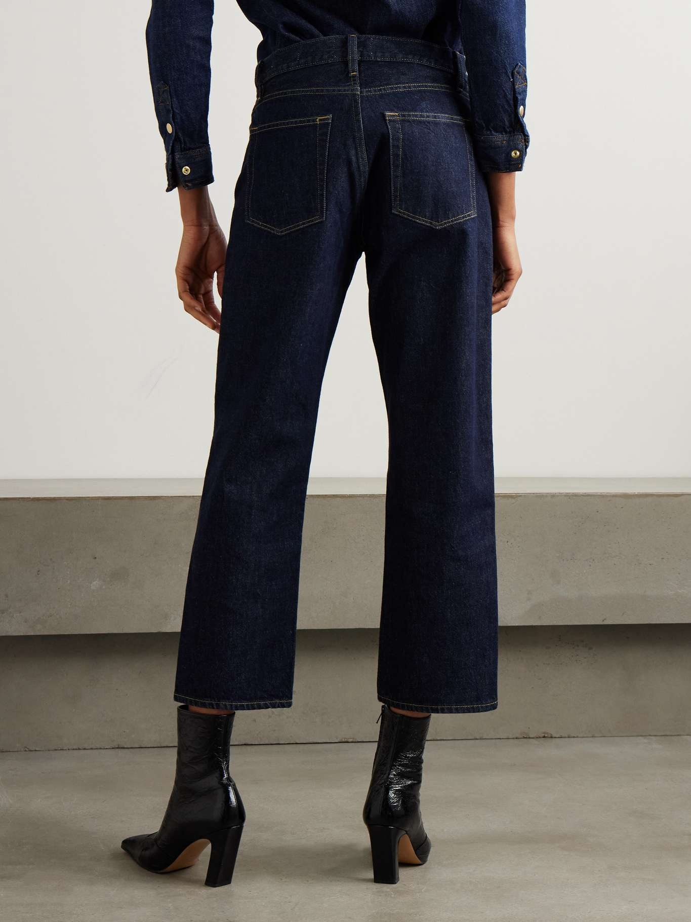 The Hang cropped high-rise straight-leg jeans Dark denim - 4